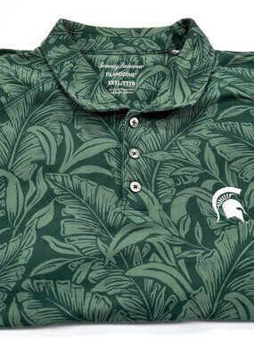 Tommy Bahama Islandzone 3XL MSU Michigan State Hawaiian Short Sleeve Golf Polo